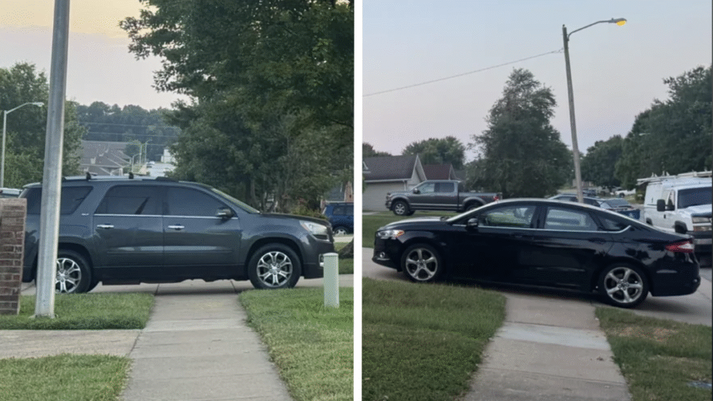 Missouri Neighbors Illegally Block the Sidewalk for No Reason at All