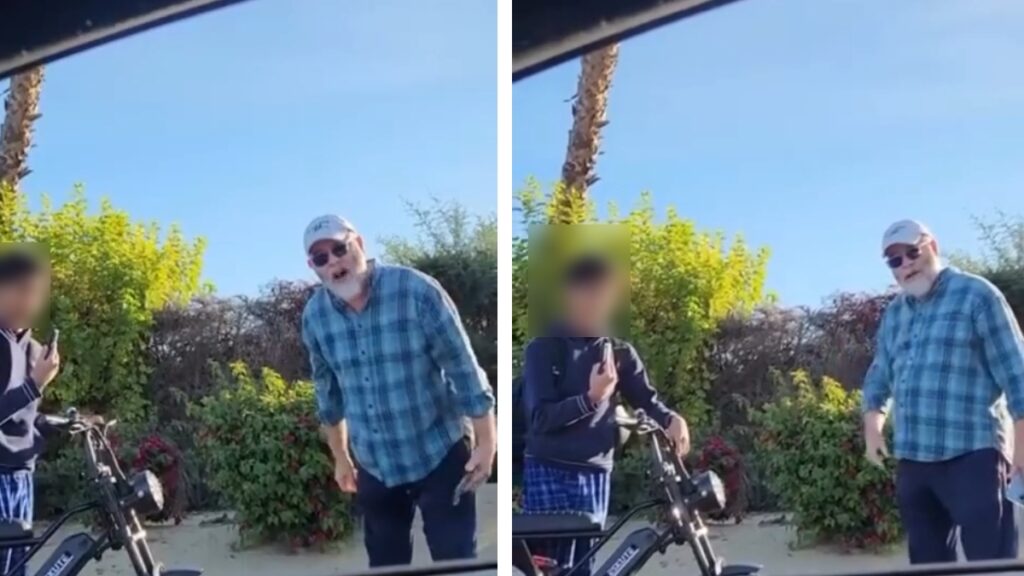 California Man harasses kid on bike