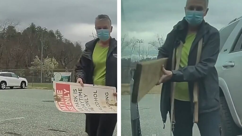 North Carolina Karen Vandalizes Car