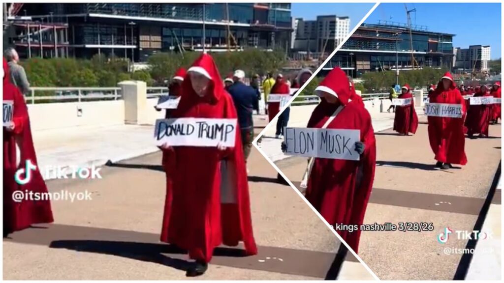 Tennessee Protesters Dress as ‘Handmaid’s Tale’ Characters and Chant ‘No Kings’ to ‘The Hanging Tree’ Handmaid's Tale
