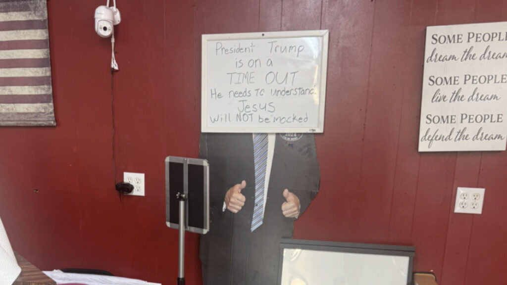 Trump Cutout at South Carolina Ice Cream Shop