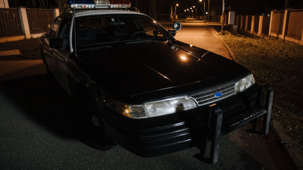 Nevada Streamer Swarmed by Police After Parking Lot Trespassing Mix-Up: ‘Why Are They Pulling up on You Like That’ Police car at night