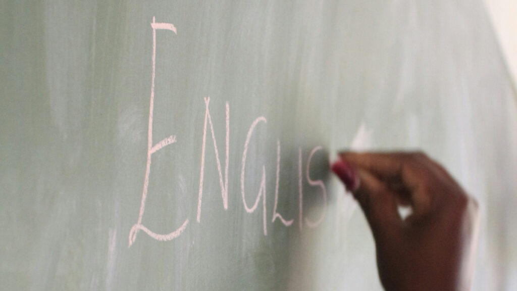 hand writing on chalkboard